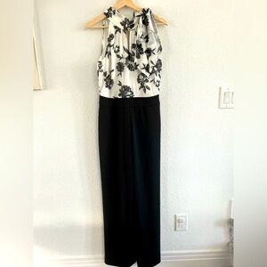 White House Black Market Black and White jumpsuit with high neck, Size 4